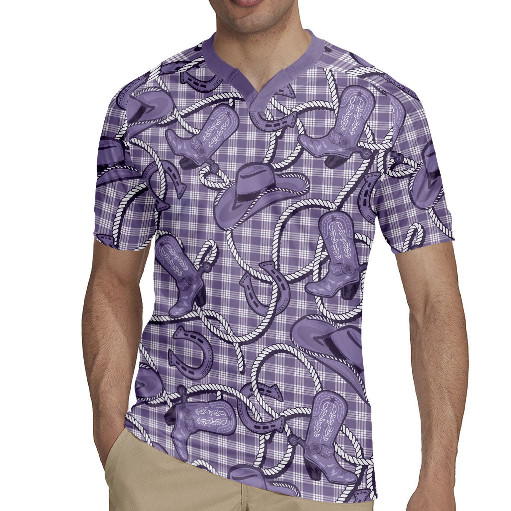 Purple Hawaii Palaka Cowboy Rugby Jersey Hawaiian Paniolo Festival Spirit
