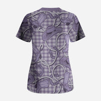 Purple Hawaii Palaka Cowboy Scrub Top Hawaiian Paniolo Festival Spirit