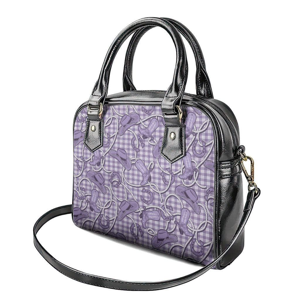 Purple Hawaii Palaka Cowboy Shoulder Handbag Hawaiian Paniolo Festival Spirit