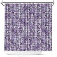 Purple Hawaii Palaka Cowboy Shower Curtain Hawaiian Paniolo Festival Spirit