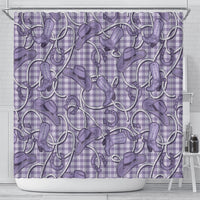 Purple Hawaii Palaka Cowboy Shower Curtain Hawaiian Paniolo Festival Spirit