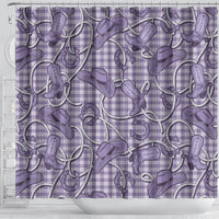 Purple Hawaii Palaka Cowboy Shower Curtain Hawaiian Paniolo Festival Spirit