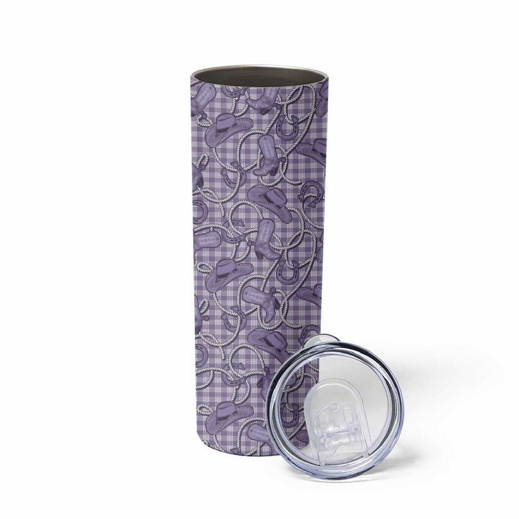 Purple Hawaii Palaka Cowboy Skinny Tumbler Hawaiian Paniolo Festival Spirit