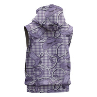 Purple Hawaii Palaka Cowboy Sleeveless Hoodie Hawaiian Paniolo Festival Spirit