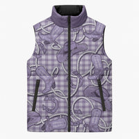Purple Hawaii Palaka Cowboy Sleeveless Puffer Jacket Hawaiian Paniolo Festival Spirit