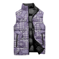 Purple Hawaii Palaka Cowboy Sleeveless Puffer Jacket Hawaiian Paniolo Festival Spirit
