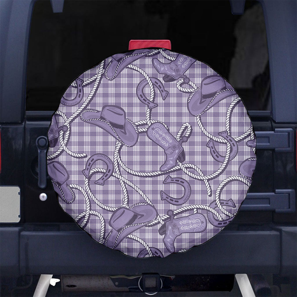Purple Hawaii Palaka Cowboy Spare Tire Cover Hawaiian Paniolo Festival Spirit LT19 No hole Purple - Polynesian Pride