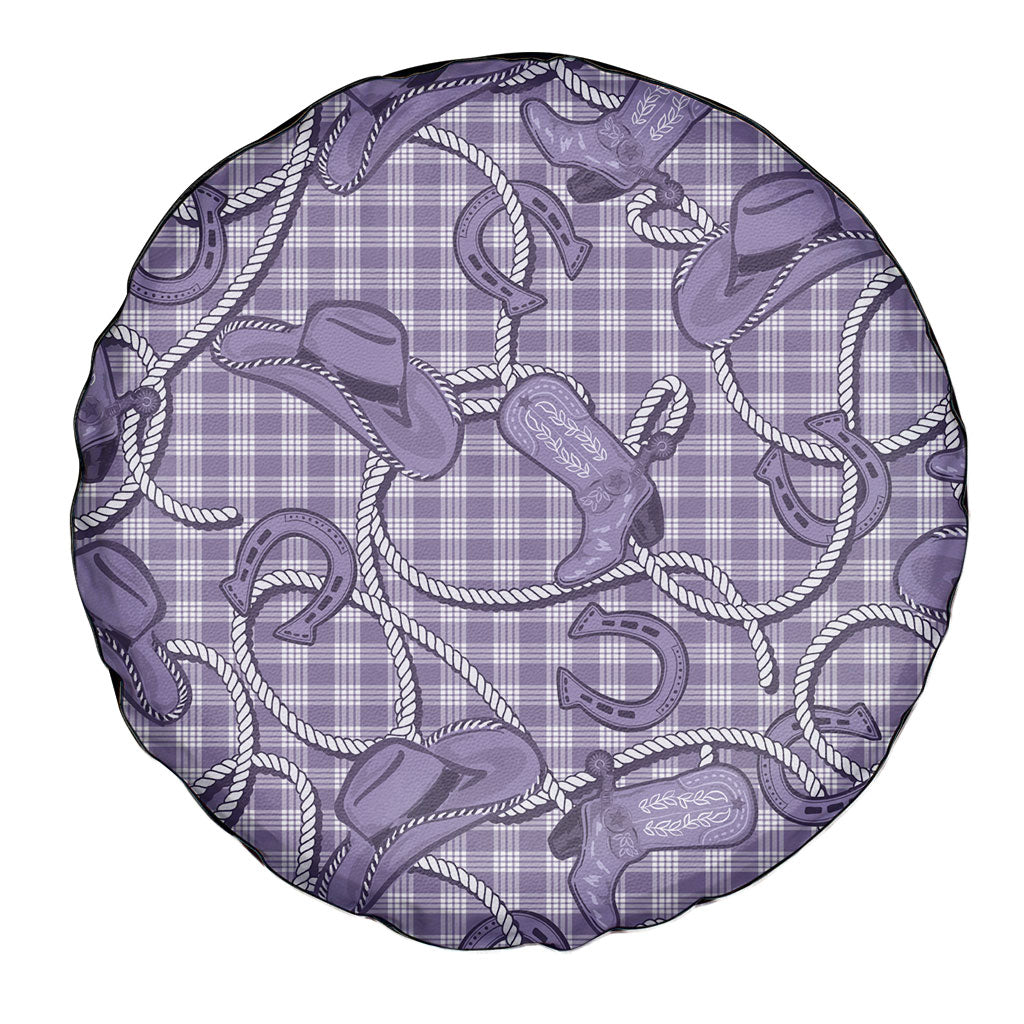 Purple Hawaii Palaka Cowboy Spare Tire Cover Hawaiian Paniolo Festival Spirit