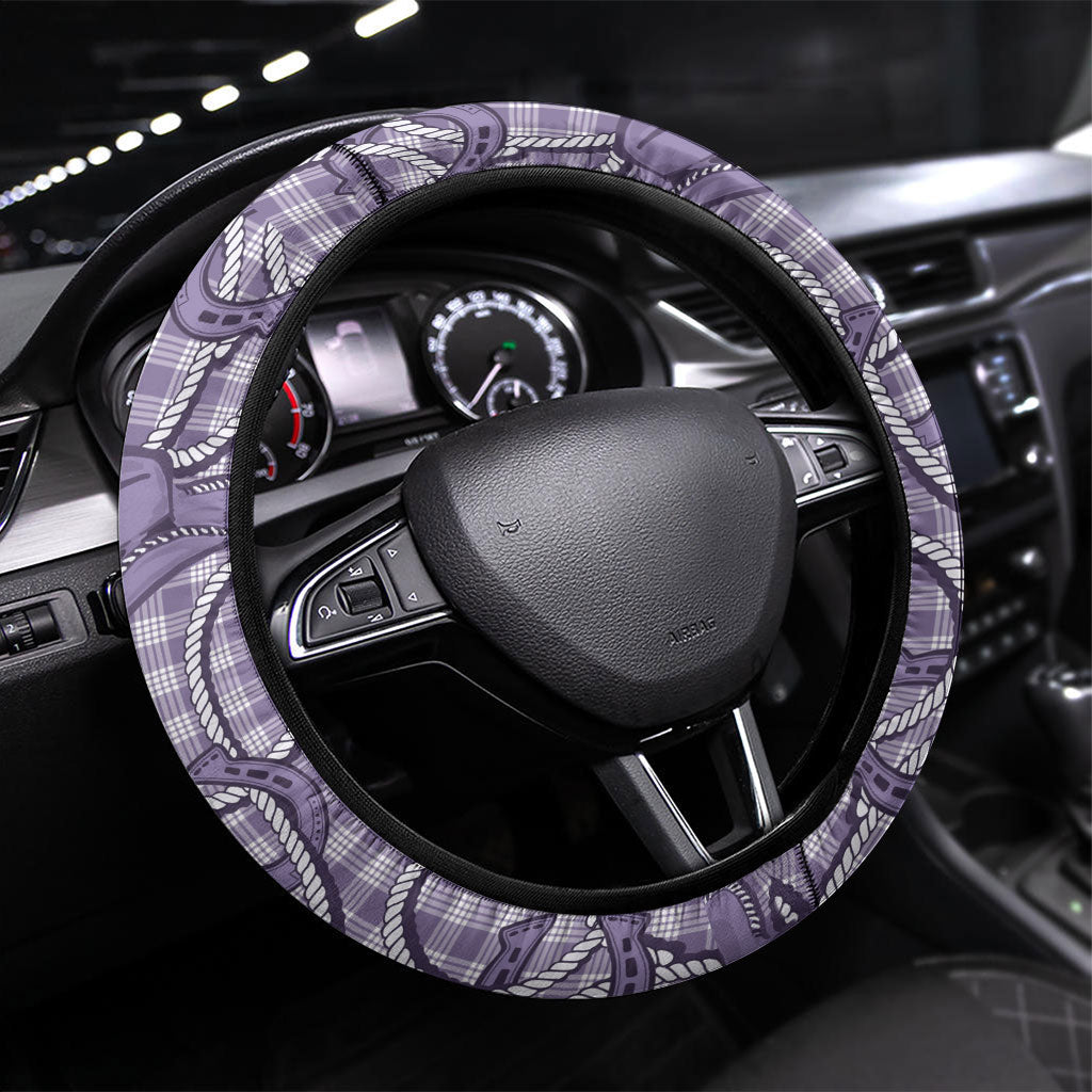 Purple Hawaii Palaka Cowboy Steering Wheel Cover Hawaiian Paniolo Festival Spirit