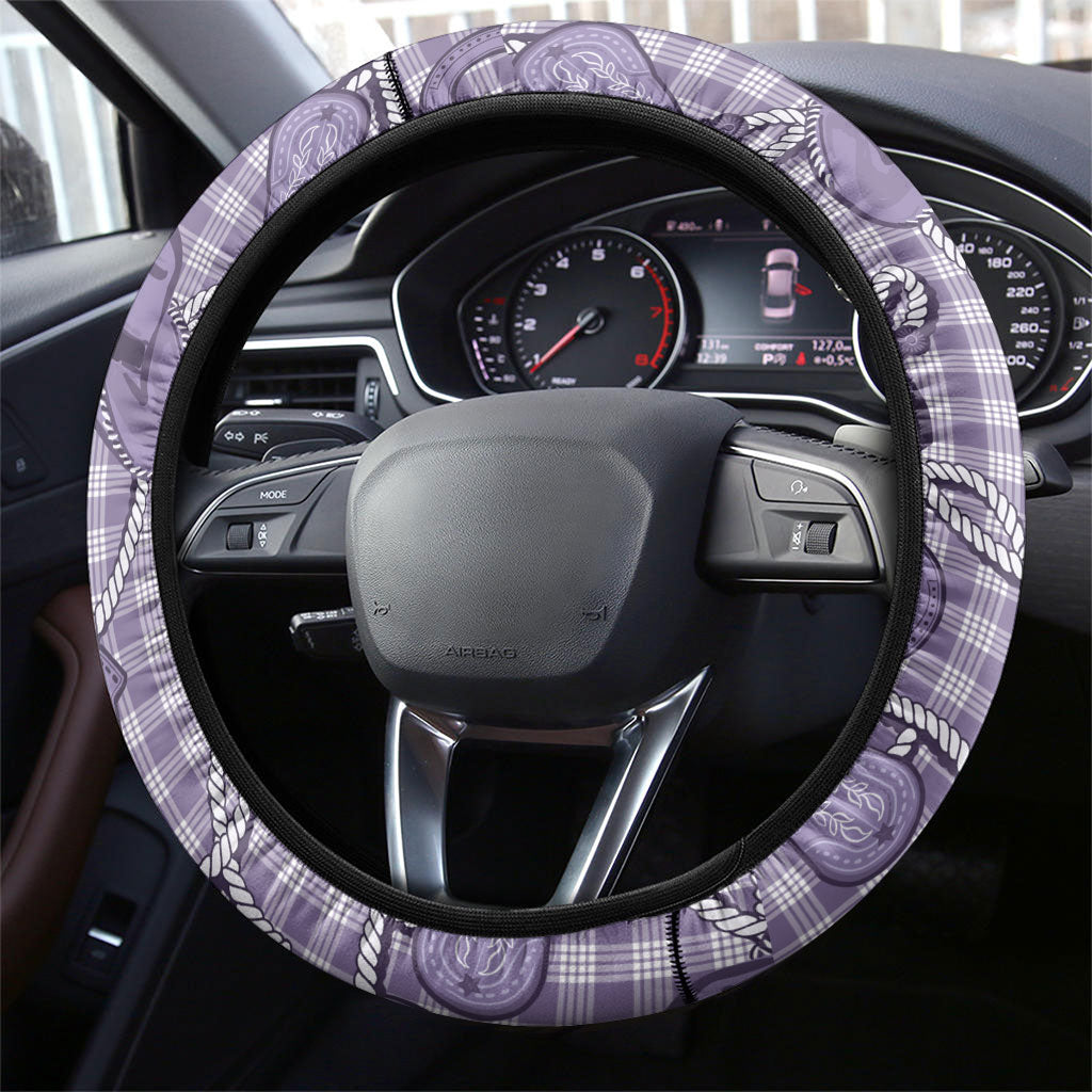 Purple Hawaii Palaka Cowboy Steering Wheel Cover Hawaiian Paniolo Festival Spirit