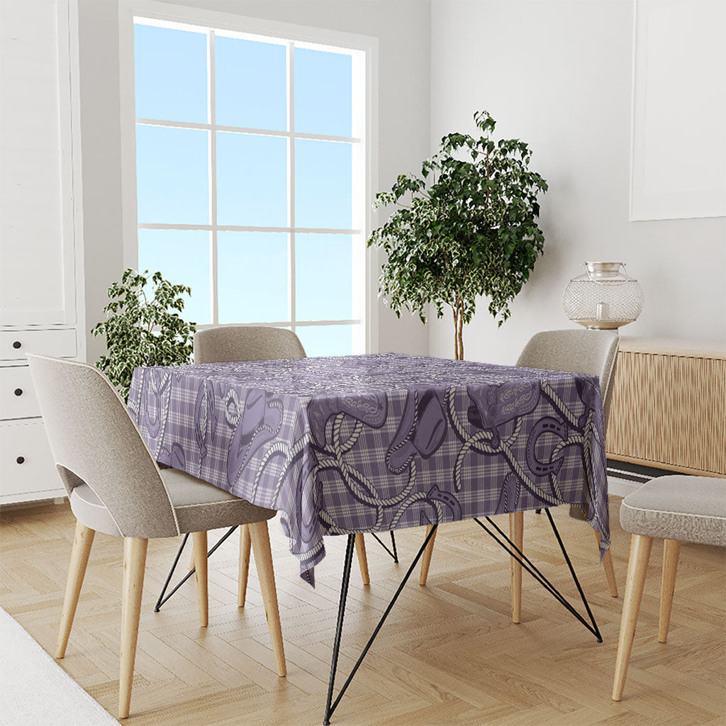 Purple Hawaii Palaka Cowboy Tablecloth Hawaiian Paniolo Festival Spirit