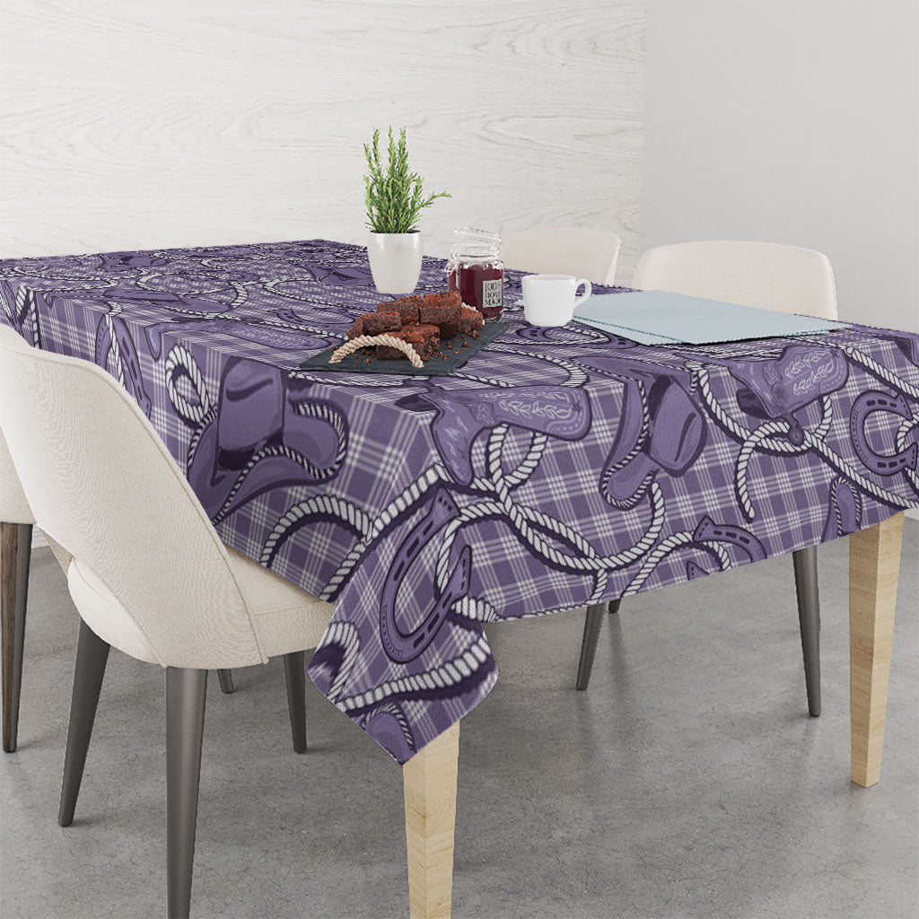 Purple Hawaii Palaka Cowboy Tablecloth Hawaiian Paniolo Festival Spirit