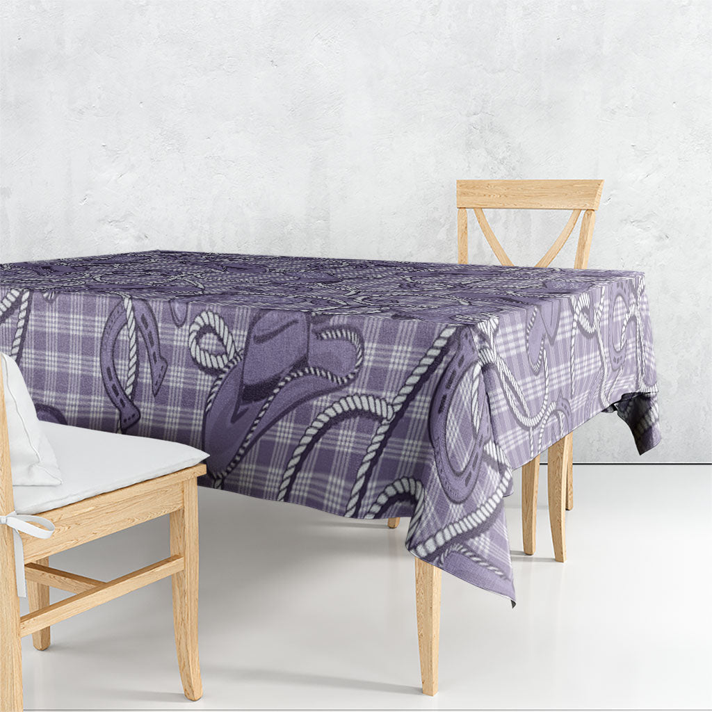 Purple Hawaii Palaka Cowboy Tablecloth Hawaiian Paniolo Festival Spirit