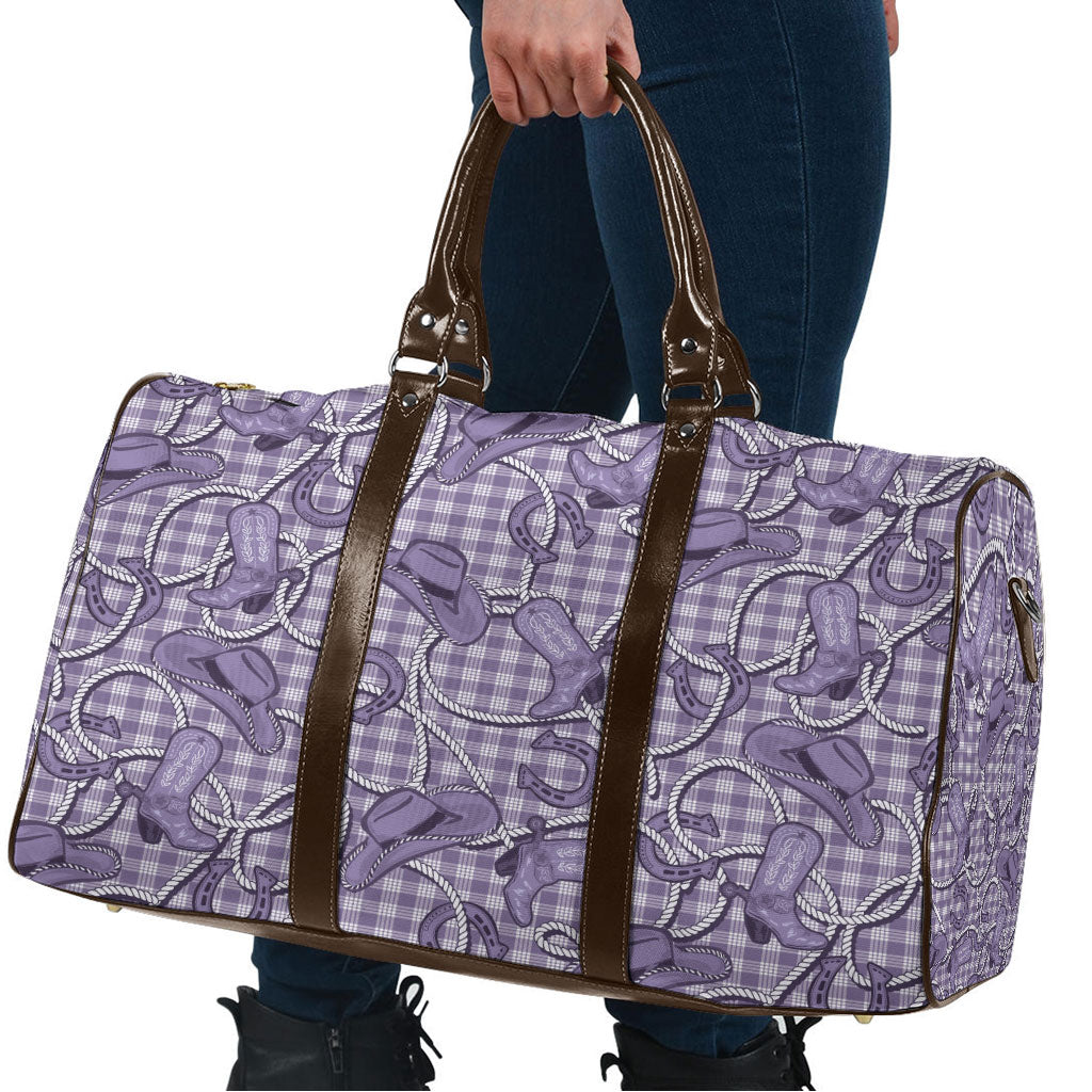 Purple Hawaii Palaka Cowboy Travel Bag Hawaiian Paniolo Festival Spirit