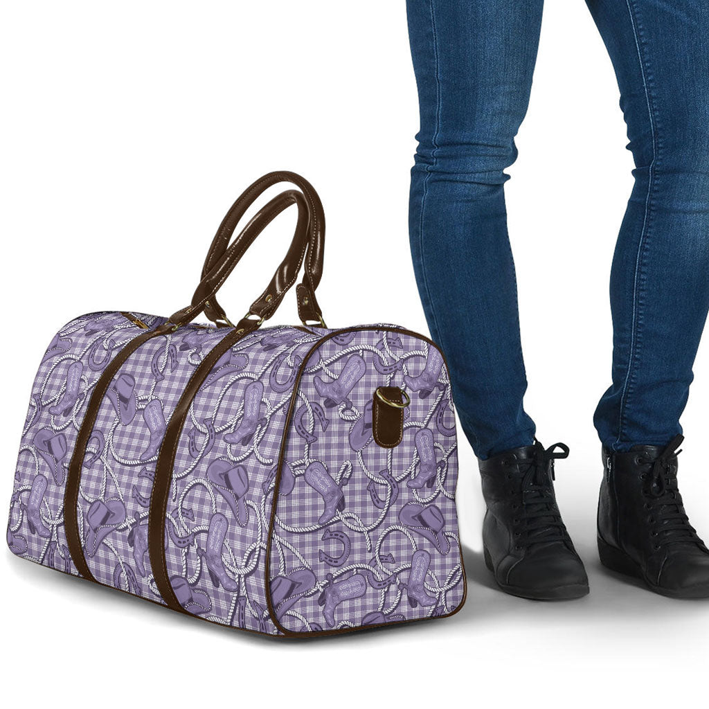 Purple Hawaii Palaka Cowboy Travel Bag Hawaiian Paniolo Festival Spirit