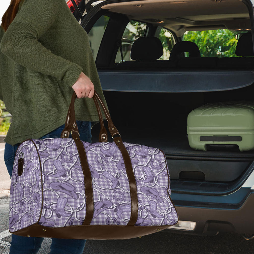 Purple Hawaii Palaka Cowboy Travel Bag Hawaiian Paniolo Festival Spirit