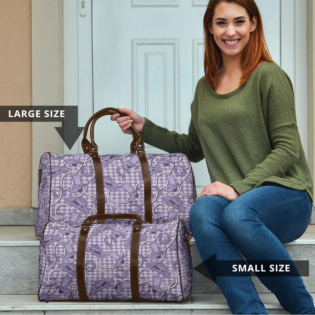 Purple Hawaii Palaka Cowboy Travel Bag Hawaiian Paniolo Festival Spirit