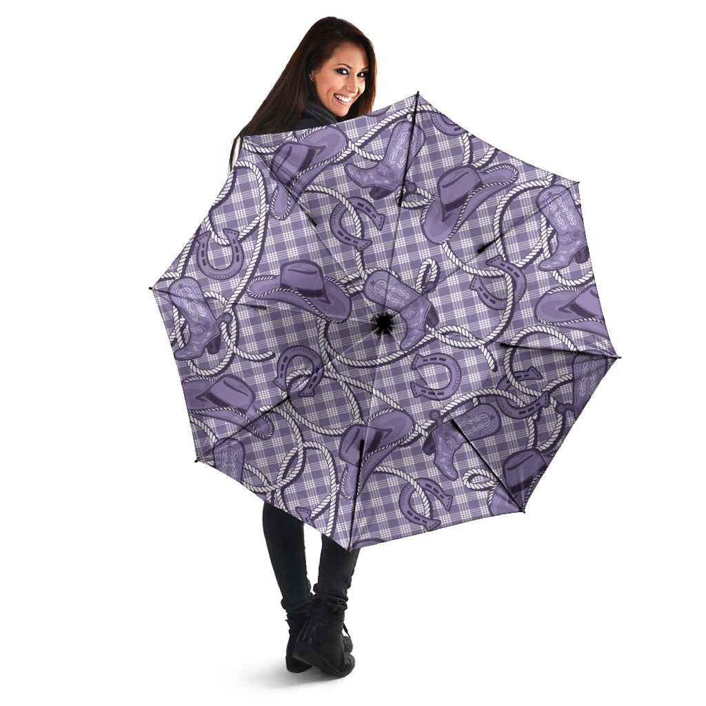Purple Hawaii Palaka Cowboy Umbrella Hawaiian Paniolo Festival Spirit