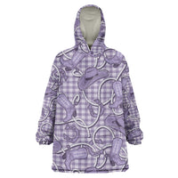 Purple Hawaii Palaka Cowboy Wearable Blanket Hoodie Hawaiian Paniolo Festival Spirit