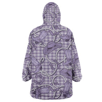 Purple Hawaii Palaka Cowboy Wearable Blanket Hoodie Hawaiian Paniolo Festival Spirit
