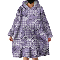 Purple Hawaii Palaka Cowboy Wearable Blanket Hoodie Hawaiian Paniolo Festival Spirit