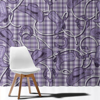 Purple Hawaii Palaka Cowboy Window Curtain Hawaiian Paniolo Festival Spirit