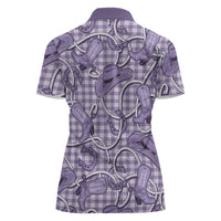 Purple Hawaii Palaka Cowboy Women Polo Shirt Hawaiian Paniolo Festival Spirit
