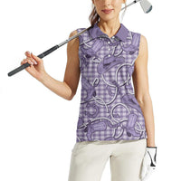 Purple Hawaii Palaka Cowboy Women Sleeveless Polo Shirt Hawaiian Paniolo Festival Spirit