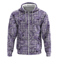 Purple Hawaii Palaka Cowboy Zip Hoodie Hawaiian Paniolo Festival Spirit