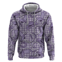 Purple Hawaii Palaka Cowboy Zip Hoodie Hawaiian Paniolo Festival Spirit