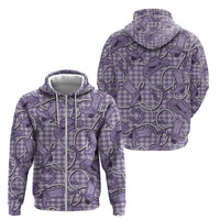 Purple Hawaii Palaka Cowboy Zip Hoodie Hawaiian Paniolo Festival Spirit