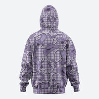 Purple Hawaii Palaka Cowboy Zip Hoodie Hawaiian Paniolo Festival Spirit