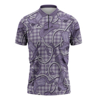 Purple Hawaii Palaka Cowboy Zipper Polo Shirt Hawaiian Paniolo Festival Spirit