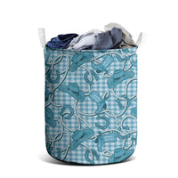 Blue Hawaii Palaka Cowboy Laundry Basket Hawaiian Paniolo Festival Spirit