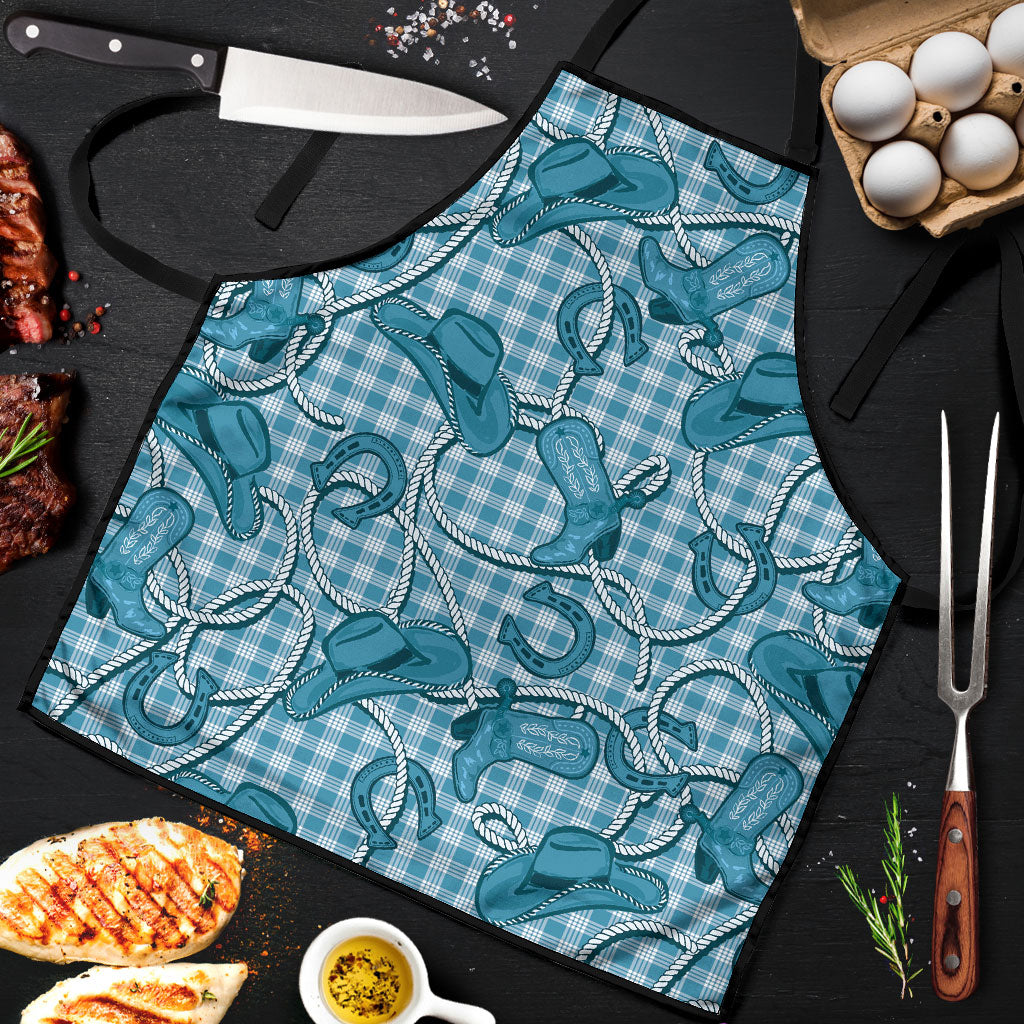 Blue Hawaii Palaka Cowboy Apron Hawaiian Paniolo Festival Spirit