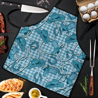 Blue Hawaii Palaka Cowboy Apron Hawaiian Paniolo Festival Spirit