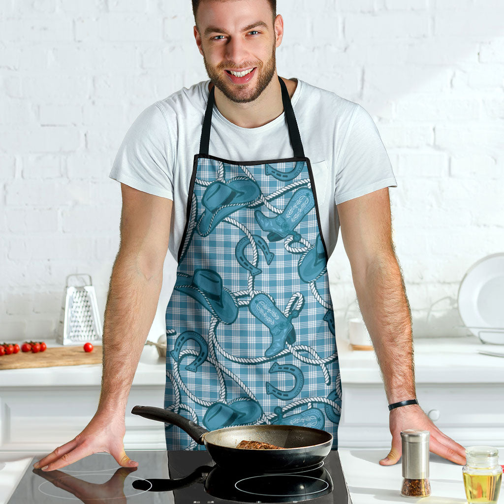 Blue Hawaii Palaka Cowboy Apron Hawaiian Paniolo Festival Spirit