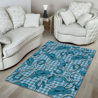 Blue Hawaii Palaka Cowboy Area Rug Hawaiian Paniolo Festival Spirit