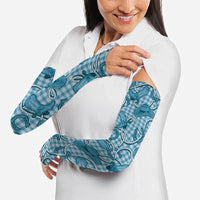 Blue Hawaii Palaka Cowboy Arm Sleeves Hawaiian Paniolo Festival Spirit