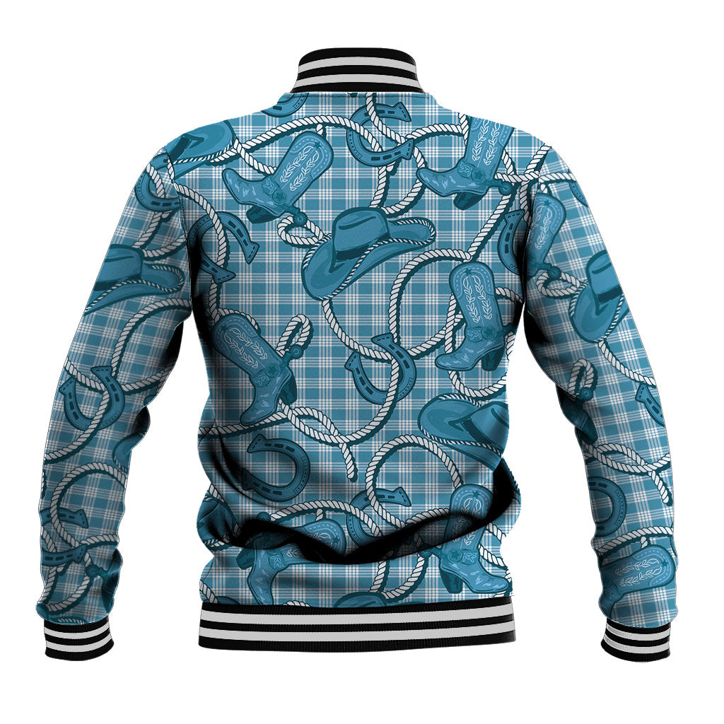 Blue Hawaii Palaka Cowboy Baseball Jacket Hawaiian Paniolo Festival Spirit