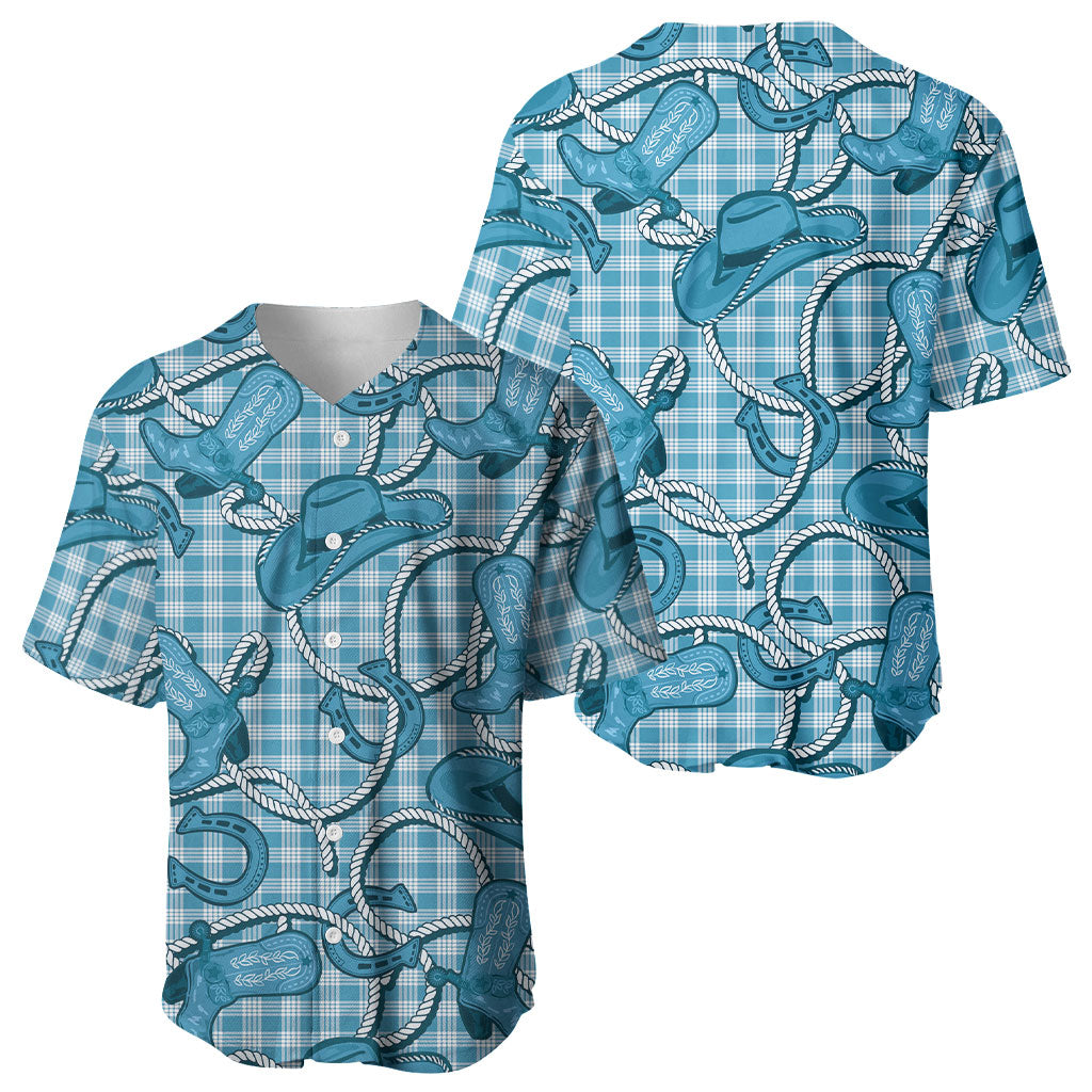 Blue Hawaii Palaka Cowboy Baseball Jersey Hawaiian Paniolo Festival Spirit