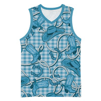 Blue Hawaii Palaka Cowboy Basketball Jersey Hawaiian Paniolo Festival Spirit