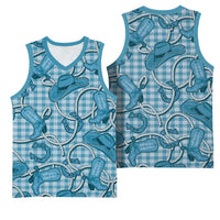Blue Hawaii Palaka Cowboy Basketball Jersey Hawaiian Paniolo Festival Spirit