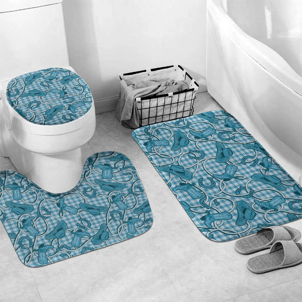 Blue Hawaii Palaka Cowboy Bathroom Set Hawaiian Paniolo Festival Spirit