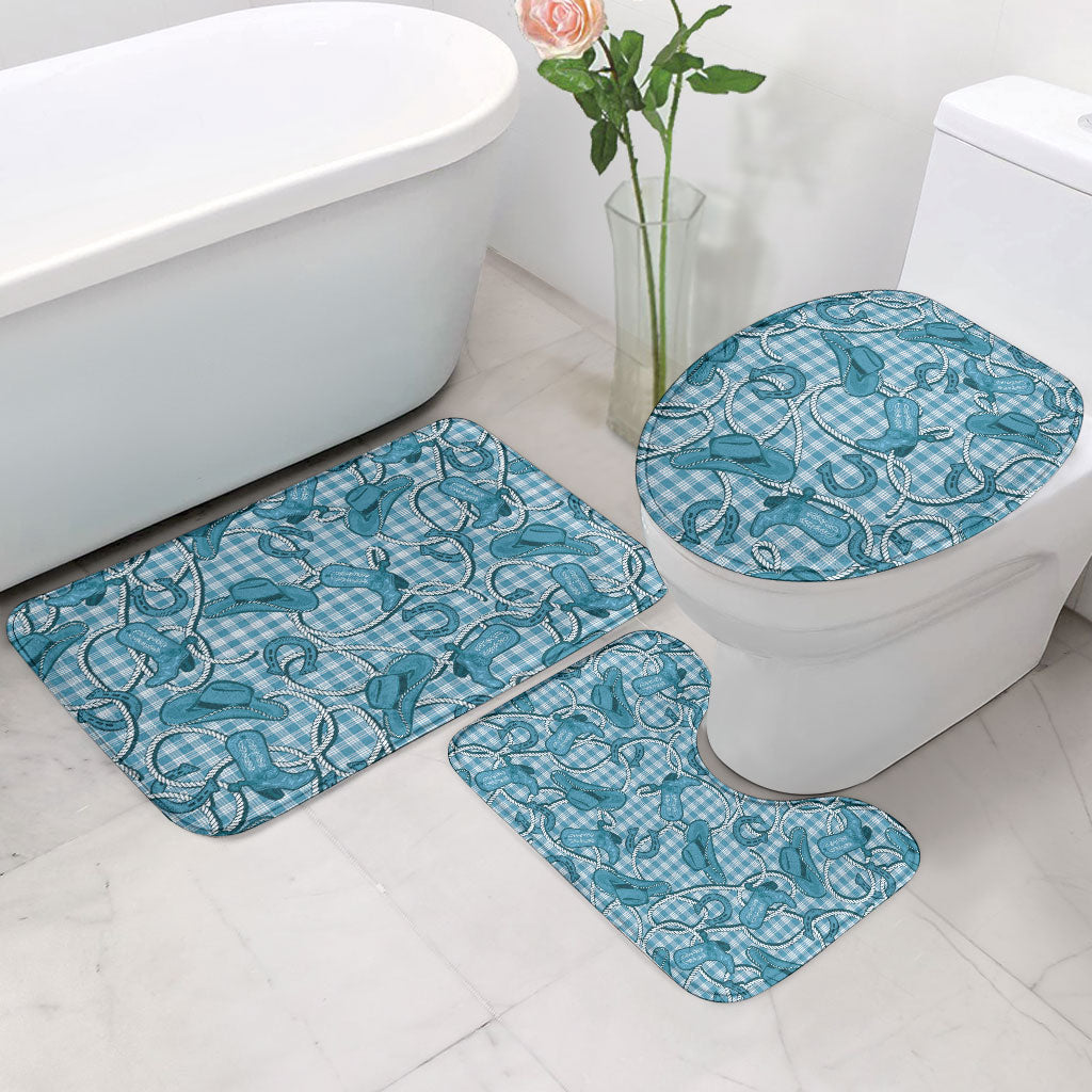 Blue Hawaii Palaka Cowboy Bathroom Set Hawaiian Paniolo Festival Spirit