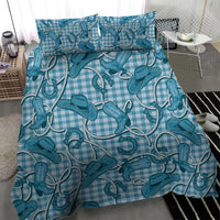Blue Hawaii Palaka Cowboy Bedding Set Hawaiian Paniolo Festival Spirit
