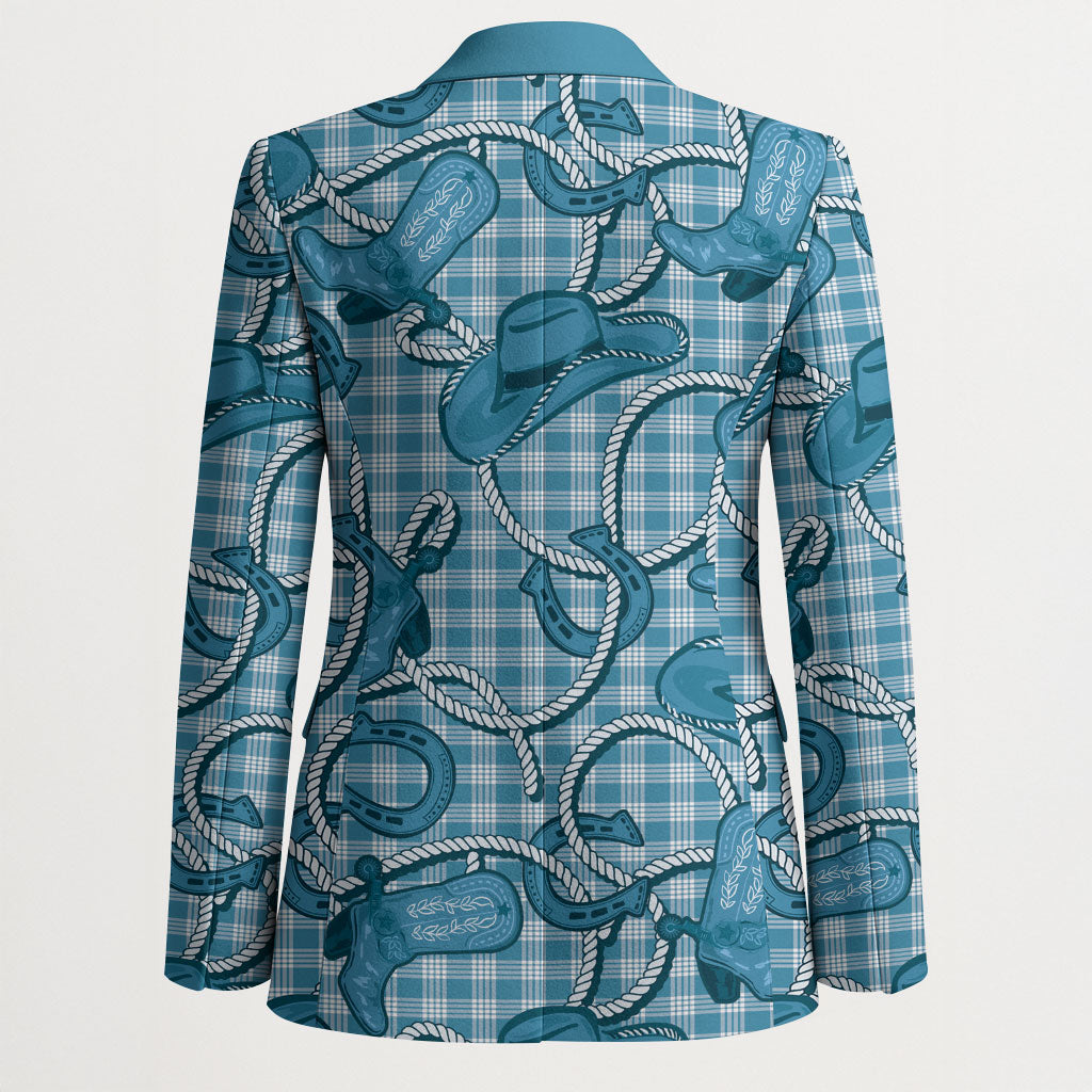 Blue Hawaii Palaka Cowboy Blazer Hawaiian Paniolo Festival Spirit