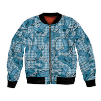 Blue Hawaii Palaka Cowboy Bomber Jacket Hawaiian Paniolo Festival Spirit