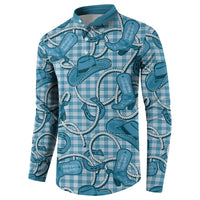 Blue Hawaii Palaka Cowboy Button Sweatshirt Hawaiian Paniolo Festival Spirit