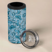 Blue Hawaii Palaka Cowboy 4 in 1 Can Cooler Tumbler Hawaiian Paniolo Festival Spirit